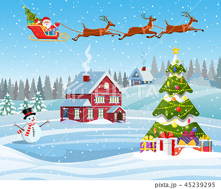 house in snowy Christmas landscape 45239295