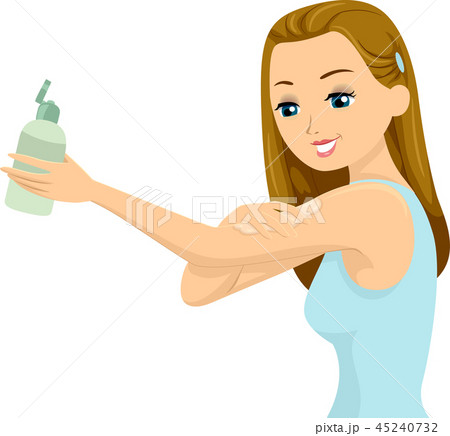 Teen Girl Apply Lotion Arm Illustration Teen Girl Apply Lotion Arm Illustration 45240732