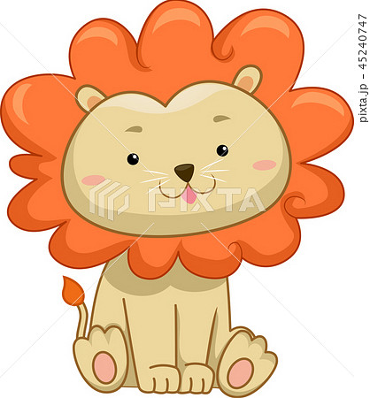 Animal Lion Sit Illustrationのイラスト素材