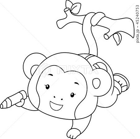 Coloring Page Monkey Color Branch Illustration Coloring Page Monkey Color Branch Illustration 45240753