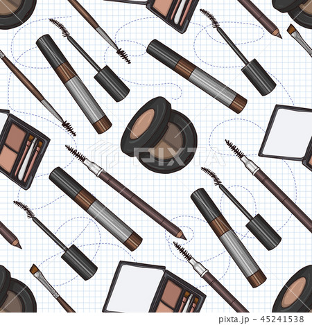 Seamless pattern of color set makeup products Seamless pattern of color set makeup products 45241538