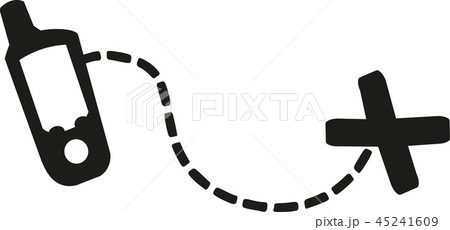 Geocaching gps device with track to a cross 45241609