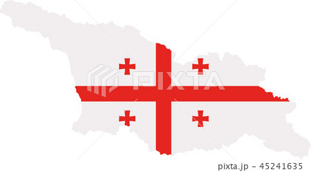 Georgia map with flag 45241635