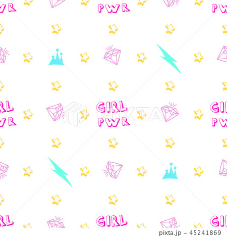 Girl pwr seamless pattern with Fashion hand draw Girl pwr seamless pattern with Fashion hand draw 45241869