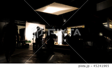 Low key silhouette lighting of VDO production Low key silhouette lighting of VDO production 45241965