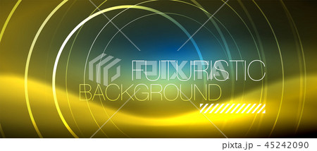 Neon glowing circles background 45242090