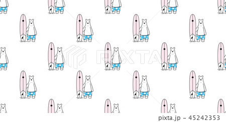 Bear seamless pattern vector Polar Bear surf beach 45242353