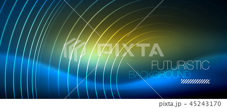 Neon glowing circles background 45243170