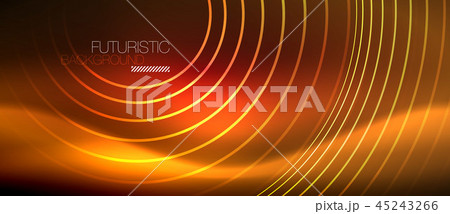 Neon glowing techno lines, hi-tech futuristic abstract background template with square shapes 45243266