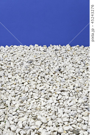 Blue wall with stones Blue wall with stones 45243276