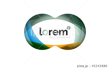 Abstract geometric design logo made of flowing elements 45243886