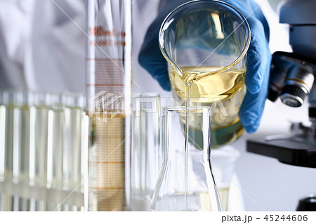 Yellow liquid spilled petrol additive innovative supply 45244606