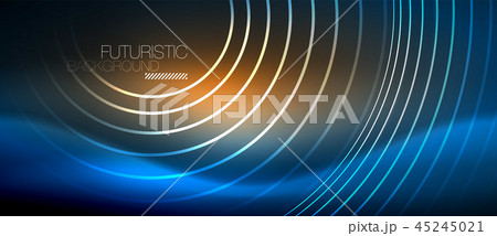 Neon glowing circles background 45245021