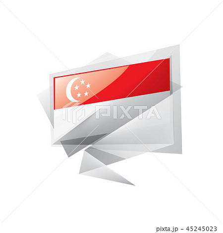 Singapore flag, vector illustration on a white background. 45245023