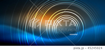 Neon glowing circles background 45245024