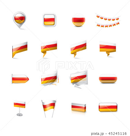 South Ossetia flag, vector illustration on a white background. 45245116