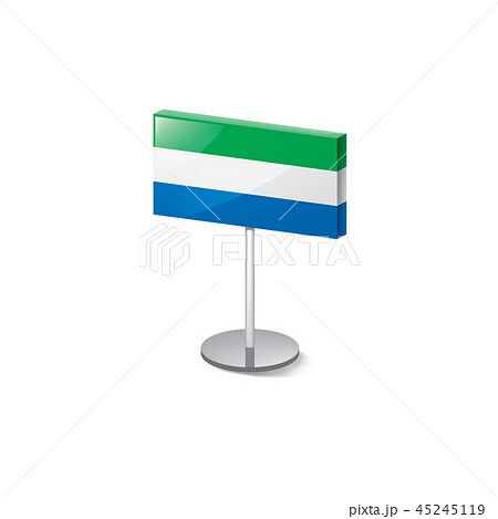 Sierra Leone flag, vector illustration on a white background. Sierra Leone flag, vector illustration on a white background. 45245119