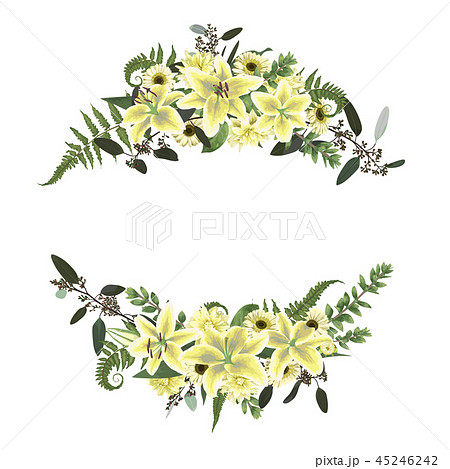 Vector floral bouquet design set, green forest Vector floral bouquet design set, green forest 45246242