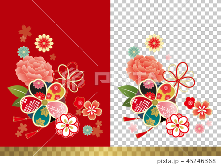 Kimono Pattern Flower Two Background Stock Illustration