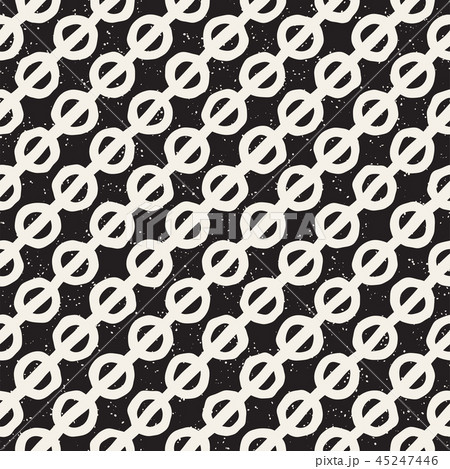 Hand drawn seamless pattern. Abstract geometric shapes background in black and white. Vector ethnic 45247446