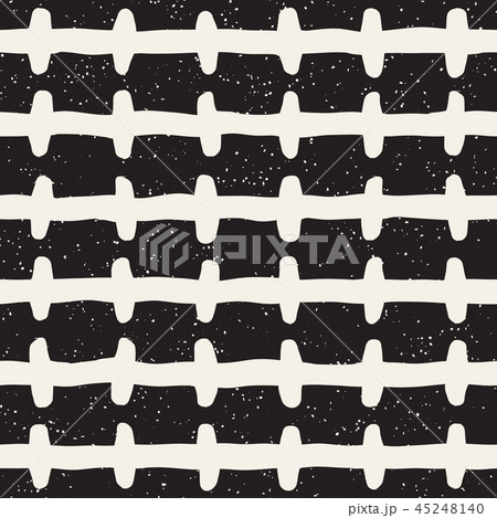 Hand drawn seamless pattern. Abstract geometric shapes background in black and white. Vector ethnic Hand drawn seamless pattern. Abstract geometric shapes background in black and white. Vector ethnic 45248140