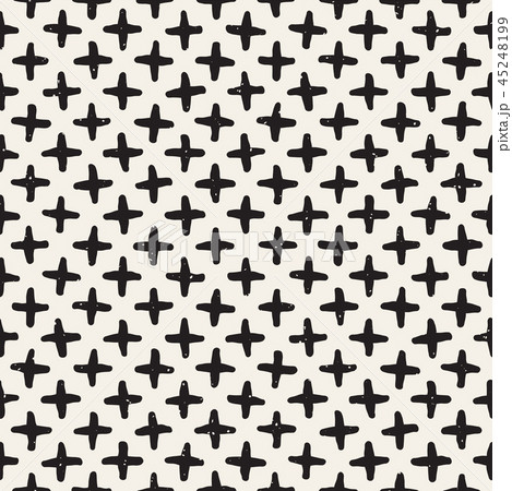 Hand drawn lines seamless grungy pattern. Abstract geometric repeating texture in black and white. 45248199