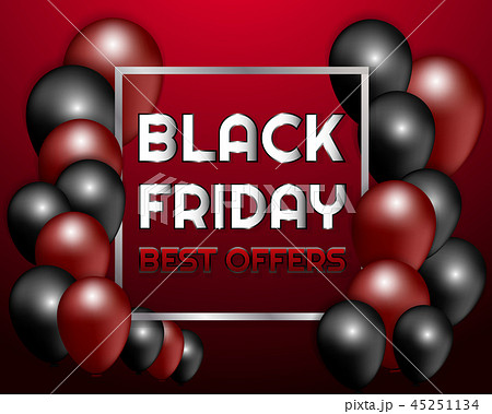 Black Friday Sale Poster With Balloons background 45251134
