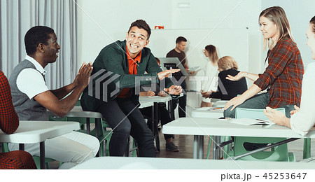 Students enjoying free time in class 45253647