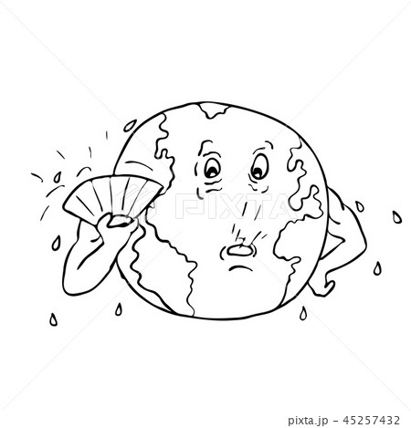 Earth Global Warming Drawing Black and White Earth Global Warming Drawing Black and White 45257432