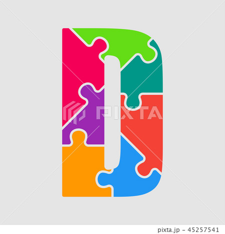 Vector Puzzle Jigsaw Letter - D. Puzzle Pieces. 45257541