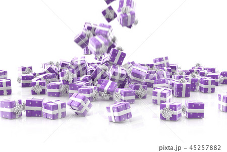 Falling Christmas gift boxes isolated 45257882