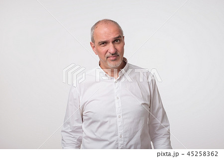 Portrait of mature sad man. He had bad mood. 45258362