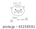 2019年年賀状　いのしし 45258591
