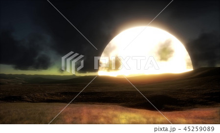 Silhouette of palm trees and a beautiful sunset 45259089