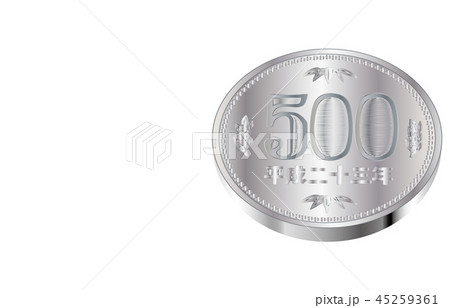 日本円五百円硬貨斜め裏 45259361