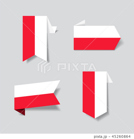 Polish flag stickers and labels. Vector illustration. 45260864