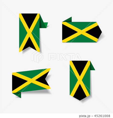 Jamaican flag stickers and labels. Vector illustration. Jamaican flag stickers and labels. Vector illustration. 45261008
