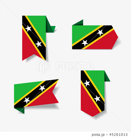 Saint Kitts and Nevis flag stickers and labels. Vector illustration. 45261013
