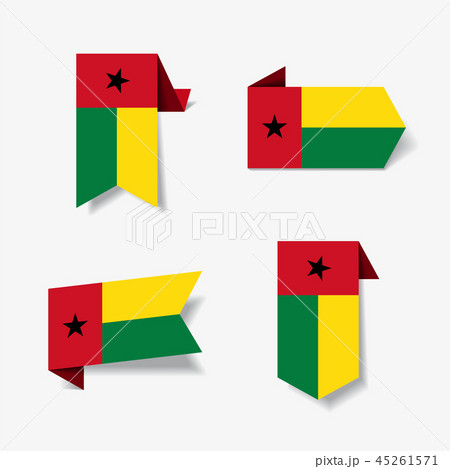 Guinea-Bissau flag stickers and labels. Vector illustration. 45261571
