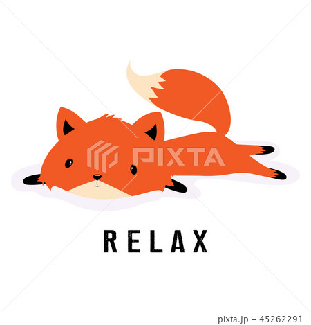 cartoon fox resting cartoon fox resting 45262291