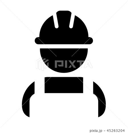 Professional icon vector male construction worker 45263204