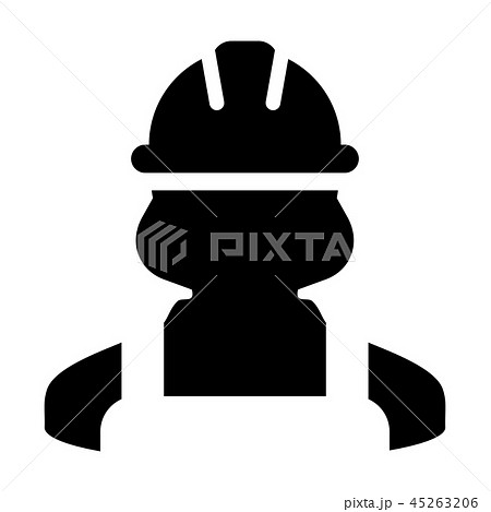 Safety worker icon vector female construction sign 45263206