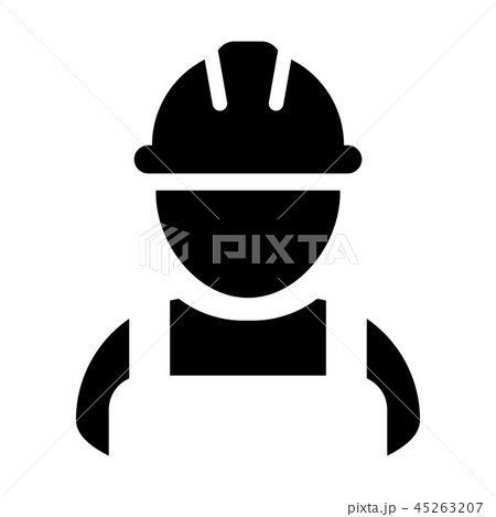 Builder icon vector male construction worker sign 45263207