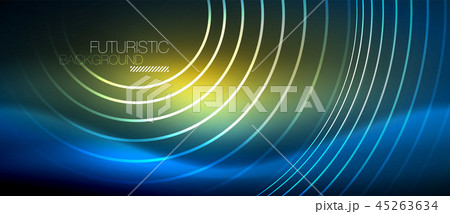 Neon glowing circles background 45263634