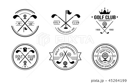 Golf club premium since 1968 logo, golfing club retro badges, sport tournament or competition 45264199