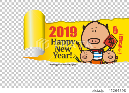 New Year's card, cute illustration 45264898