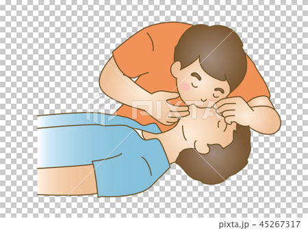 応急手当イラスト84：救急蘇生法・人工呼吸 45267317