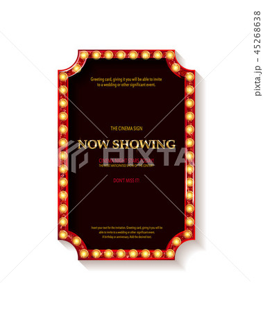 Retro cinema bulb sign shape Retro cinema bulb sign shape 45268638