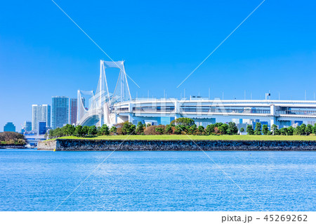 東京 お台場海浜公園からのレインボーブリッジ 東京 お台場海浜公園からのレインボーブリッジ 45269262