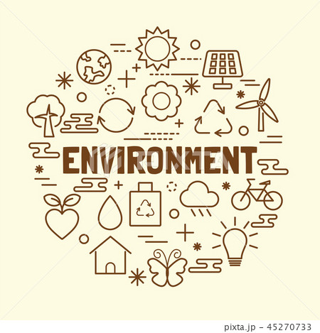 environment minimal thin line icons set 45270733